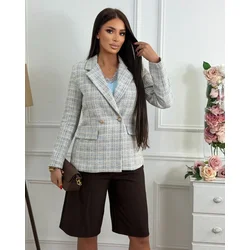 Squareonline Ženski sako Pastel Tweed, Svetloplavi