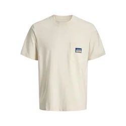 JACK & JONES Majica JORPOCKY azur/rumena/volneno bela