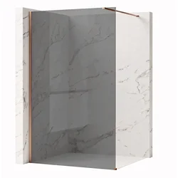 Stena za prhanje Rea Flexi Grey/Brush Copper 80