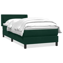 Vidaxl Box spring postelja z vzmetnico temno zelena 80x220 cm žamet