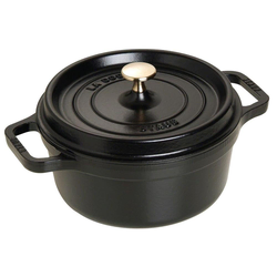 STAUB Cocotte cooking pot, cast iron, 22 cm/2.6L, Black -