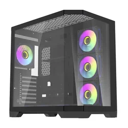darkFlash Darkflash FT418 PRO ohišje za računalnik + 7 aRGB ventilatorjev (črno)