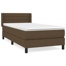vidaXL vidaXL Box spring postelja z vzmetnico temno rjava 80x200 cm blago, (20902199)