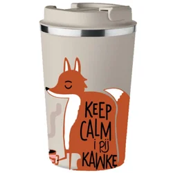 shumee Vrhunska termo skodelica s potiskom Keep Calm DRINK COFFEE LIS 350 ml KT_085