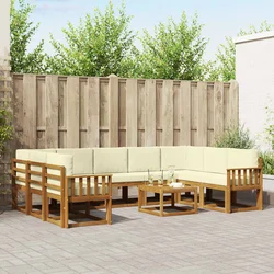 Set vanjskih sofa 10 kom. Prirodna i krem