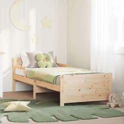 vidaXL Raztezno posteljno okvir za otroke Rjava 80 x 130 / 165 / 200 cm