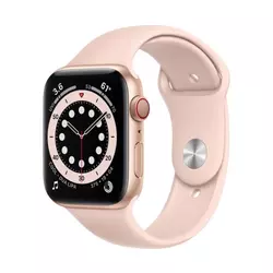 Apple Watch Series 6 (GPS + Cellular, 44mm, Gold Aluminum, Pink Sand Sport Band)