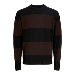 JACK & JONES Pulover JJESOHO OLLIE rjava / črna
