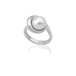 Ženski majorica margot button pearl beli srebrni prsten 10 mm 55 mm ( 16349.01.2 915.010.1 )