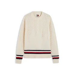 Tommy Jeans Pulover DW0DW23353 Kremna Oversize