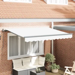 Skrovita tenda Bijelo 350 x 200 cm tkanina