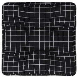 Jastuk za palete crni karirani 60 x 60 x 12 cm od tkanine