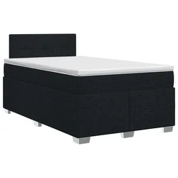 vidaXL Postelja boxspring z vzmetnico Črna 120 x 190 cm Blago