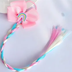 Rainbow gumica za kosu s pletenicom - Plava / Ružičasta / Tip 2 KP38409