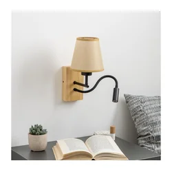 Brilagi - LED zidna lampa NUBILA WOOD 1xE27/25W/230V +LED/3W hrast/svetlo braon