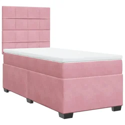 Vidaxl Box spring postelja z vzmetnico roza 90x190 cm žamet