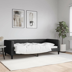 Dnevni krevet crni 90 x 200 cm od tkanine
