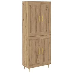 Vidaxl Visok predalnik Umetni hrast 69,5 x 34 x 180 cm Konstruiran les