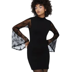 Ženska obleka KILLSTAR - Willows Whim - Black - KSRA014165