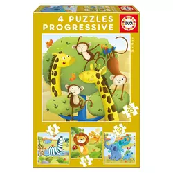 Otroške puzzle Reševalci Živalce Educa progresivne 12-16-20-25 delčkov