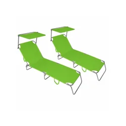 Lemon Planet Baštenska ležaljka sa tendom zelena set 2 komada 716000z-2