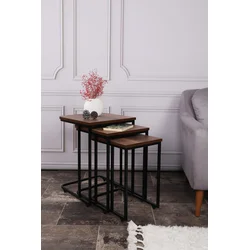 Hanah Home Set klub stolova, 3 komada Ce Metal Zigon Orah