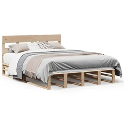 Vidaxl Posteljni okvir brez vzmetnice 120x190 cm trdna borovina