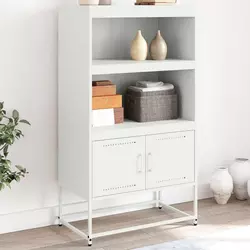 Visoka komoda bijela 68,5 x 38,5 x 123,5 cm čelična