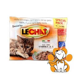 LeChat Multipack 4x100g, Govdeina, Piletina, Okeanska Riba i Losos