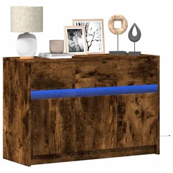 TV ormarić s LED svjetlima boja hrasta 91x34x61 cm drveni