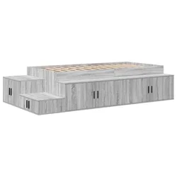 Vidaxl Postelja z dodatnim prostorom za shranjevanje Siva Sonoma 75 cm