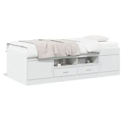 Vidaxl Dnevna postelja s predali brez vzmetnice bela 90x200 cm