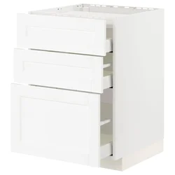 METOD / MAXIMERA Pod.elem.grej.ploča/3front/3fiok, bela Enköping/bela im. drveta, 60x60 cm