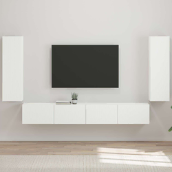 Set zidnog ormarića za TV Zidne 4 pcs Visoki sjaj bijela