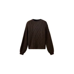 MANGO Pulover MADERA temno rjava