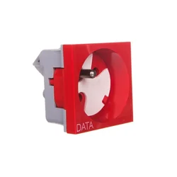 Kopos Enojna vtičnica 250VAC 16A z/brez ključa rdeča 45x45mm, QP 45X45 D_BB