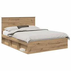 Vidaxl Konstrukcija postelje Oreh 150 x 200 cm Masivno borovo les