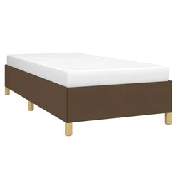 Vidaxl Posteljni okvir brez vzmetnice temno rjav 100x200 cm blago