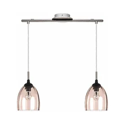 BRILAGI-LED Luster na sajli RETRO GLASS 2xE27/60W/230V matni hrom/dimljeno bež