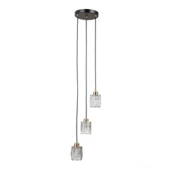 ITALUX PND-40813-3R-BK-HBR - Luster na sajli TORNO 3xE14/40W/230V crna/zlatna
