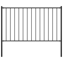 Ogradni panel Woerden sa stupovima čelik 1,7x0,75 m Crni