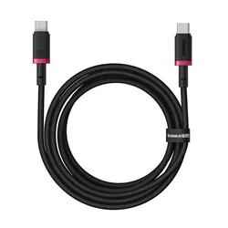 Baseus Dura Type-C na Type-C 100 W kabel, 2 m, črn/rdeč