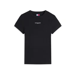 Tommy Jeans Majica Script Rib DW0DW22809 Črna Slim Fit