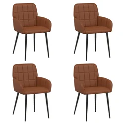 vidaXL Jedilni stoli 4 pcs Umetno usnje Rjava 56,5 x 50 x 86 cm