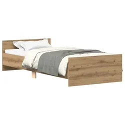 Vidaxl Posteljni okvir brez vzmetnice artisian hrast 90x200 cm
