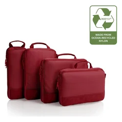 Heys Ecotex Compression Packing Cube 4 Pc Set Red Maple