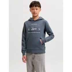 Jack & Jones Junior Majica temno modra/dimno-siva/bela