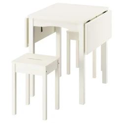 HAUGA / HAUGA Sto i 2 stoličice, bela/bela, 55/82/109x74 cm