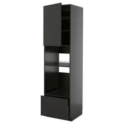 METOD / KNIVSHULT Visoki element za ugradne uređaje, Crnosiva/Nickebo boja antracita, mat, 60x60x220 cm