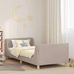 Krevet za djecu s uzglavljem Svjetlosiva 80 x 200 cm Bouclé